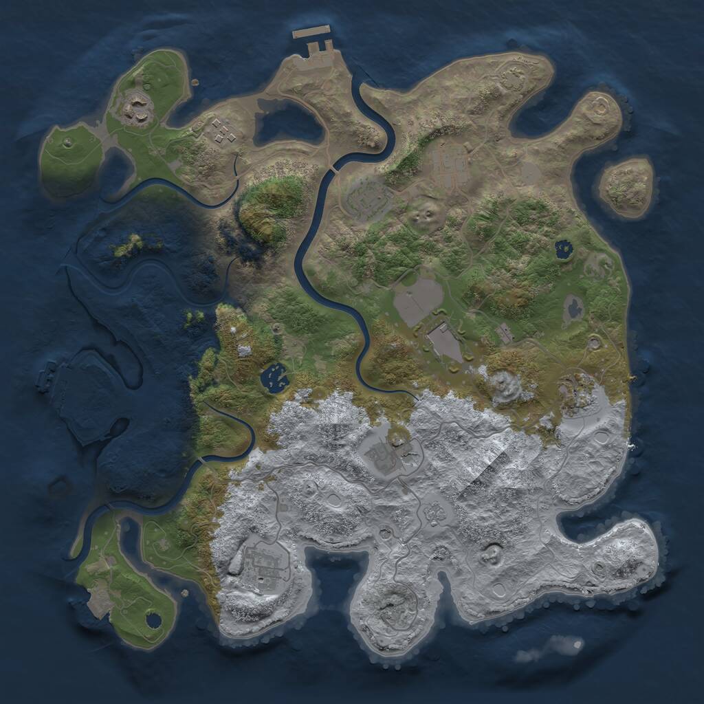 Rust Map: Procedural Map, Size: 3750, Seed: 954754588, 15 Monuments