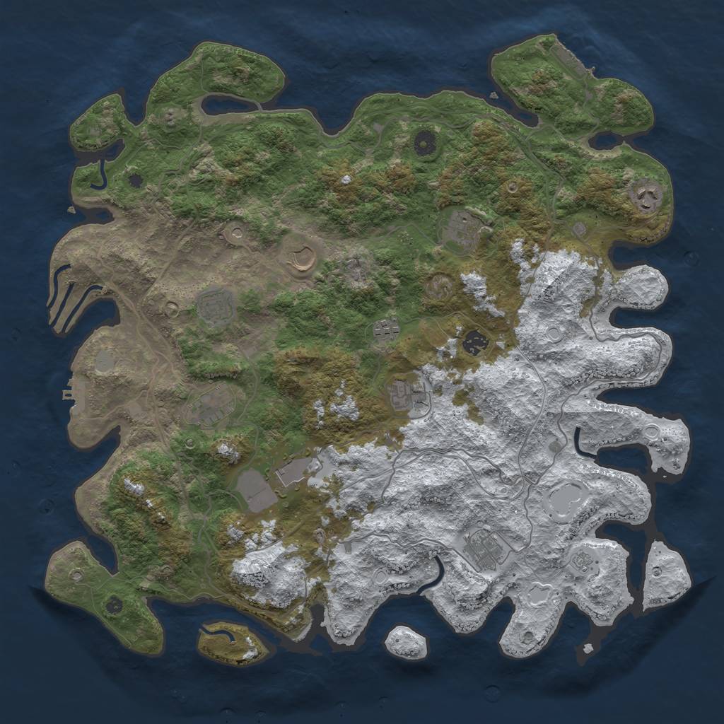 Rust Map: Procedural Map, Size: 4500, Seed: 6288400, 19 Monuments
