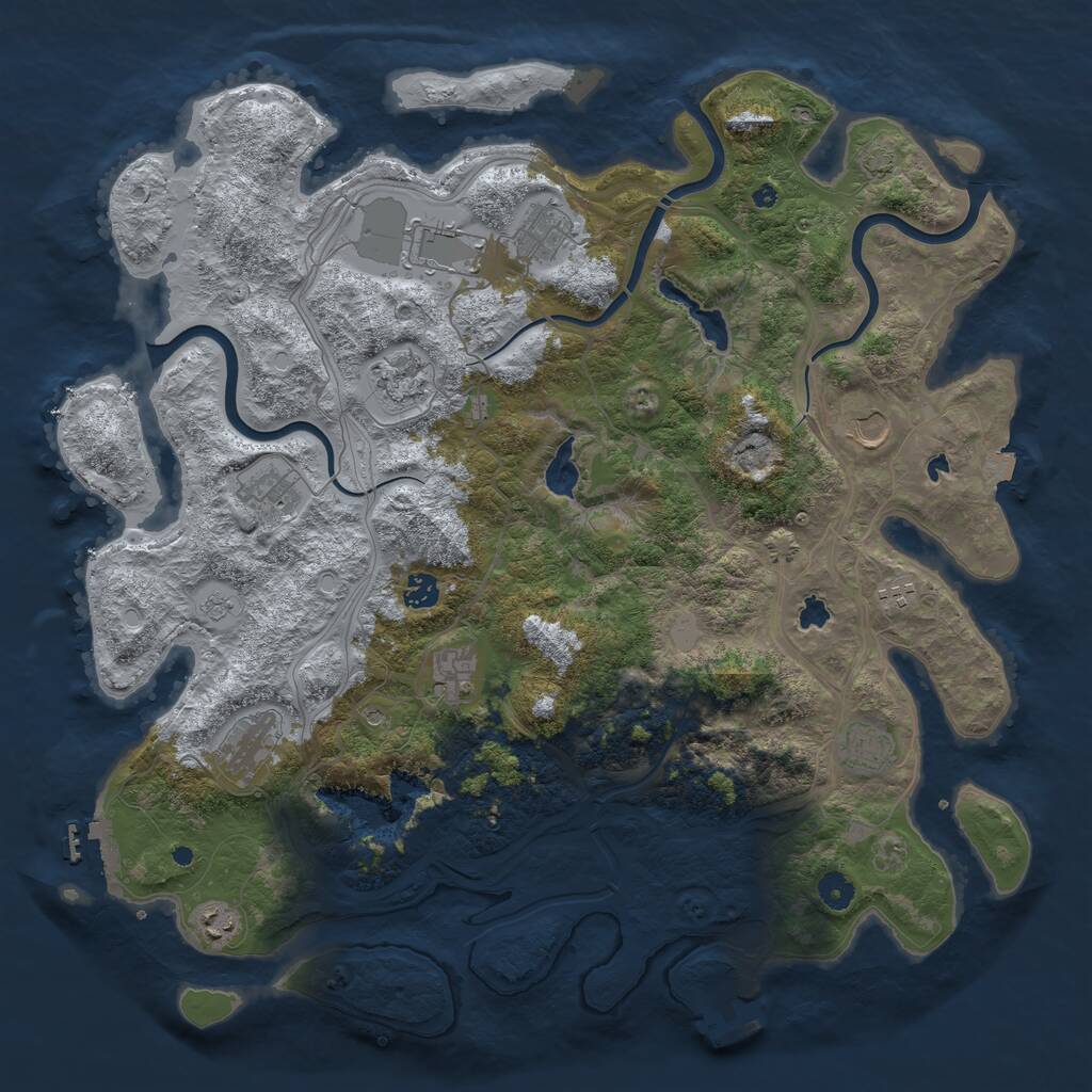 Rust Map: Procedural Map, Size: 4500, Seed: 1020683, 17 Monuments