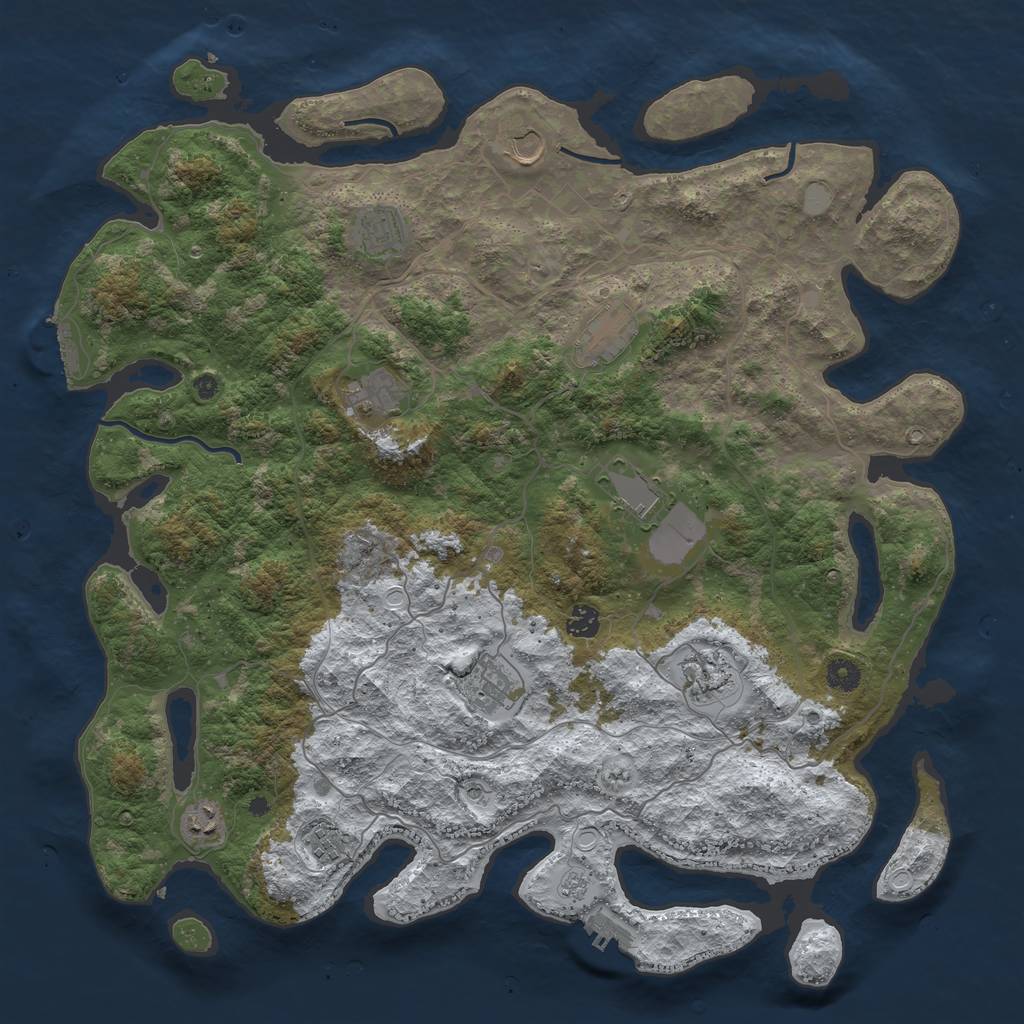 Rust Map: Procedural Map, Size: 4500, Seed: 1978617, 19 Monuments