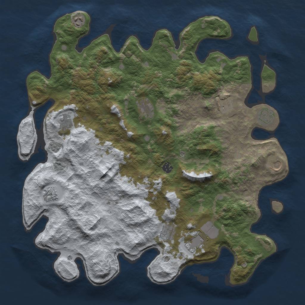 Rust Map: Barren, Size: 4500, Seed: 5604757, 14 Monuments
