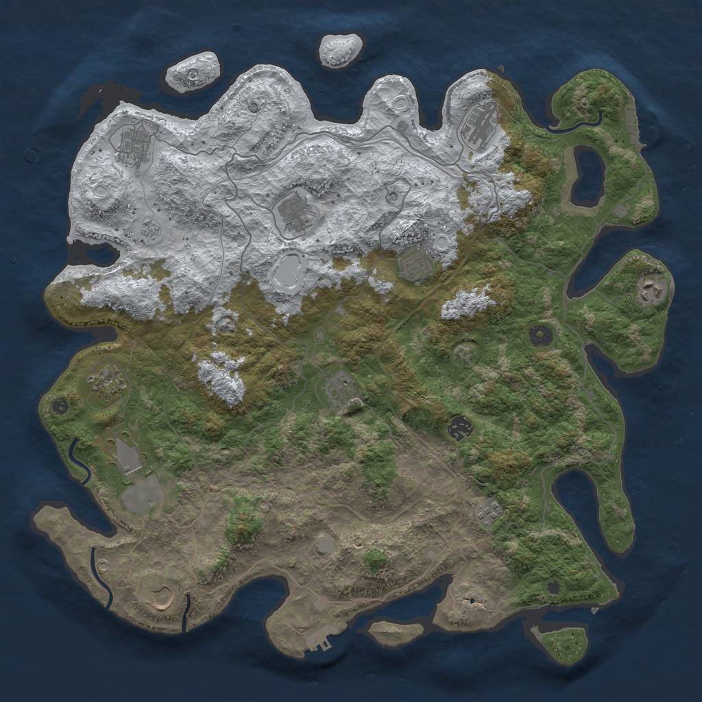Rust Map: Procedural Map, Size: 4500, Seed: 5304500, 20 Monuments