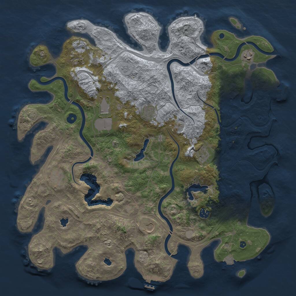 Rust Map: Procedural Map, Size: 4500, Seed: 6385716, 15 Monuments