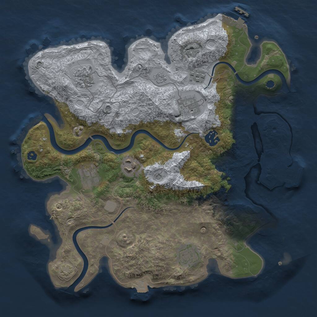 Rust Map: Procedural Map, Size: 3250, Seed: 4499141, 13 Monuments