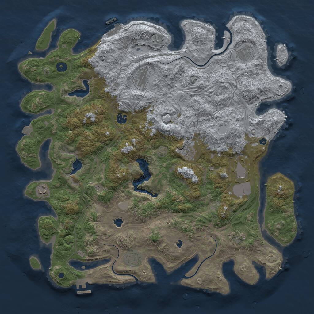 Rust Map: Procedural Map, Size: 4500, Seed: 768972, 15 Monuments