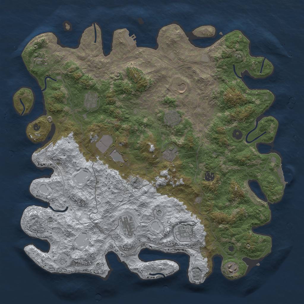 Rust Map: Procedural Map, Size: 4500, Seed: 5170769, 20 Monuments