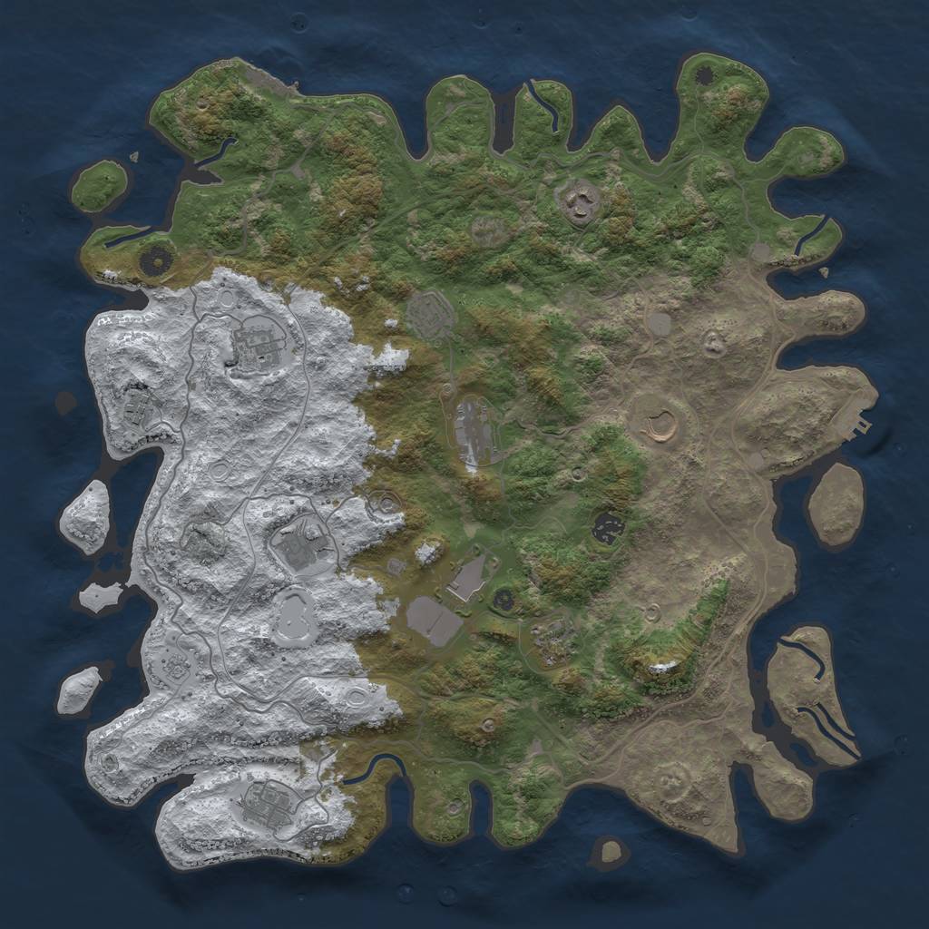 Rust Map: Procedural Map, Size: 4500, Seed: 468583, 20 Monuments