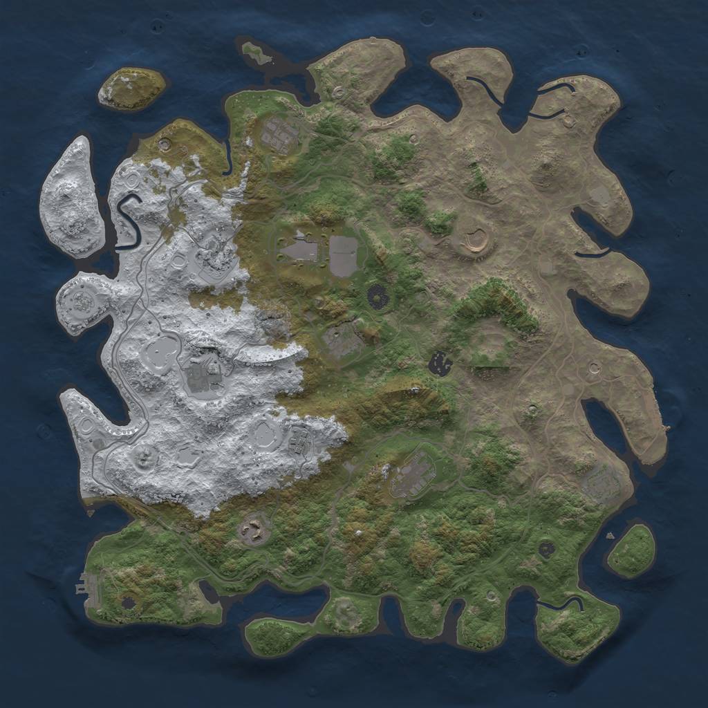 Rust Map: Procedural Map, Size: 4500, Seed: 4969455, 20 Monuments
