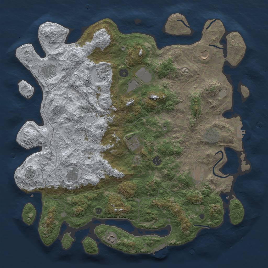 Rust Map: Procedural Map, Size: 4500, Seed: 3560026, 20 Monuments