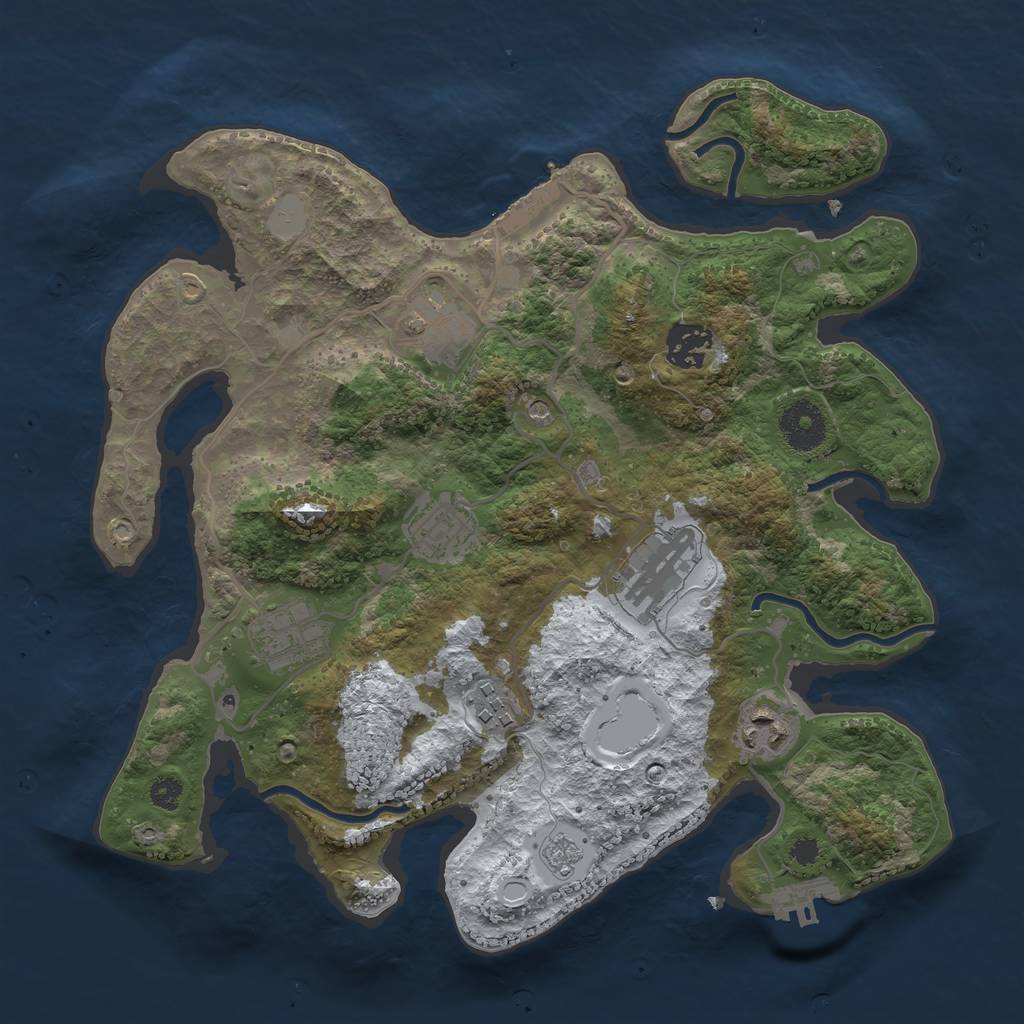 Rust Map: Procedural Map, Size: 3250, Seed: 5356788, 16 Monuments