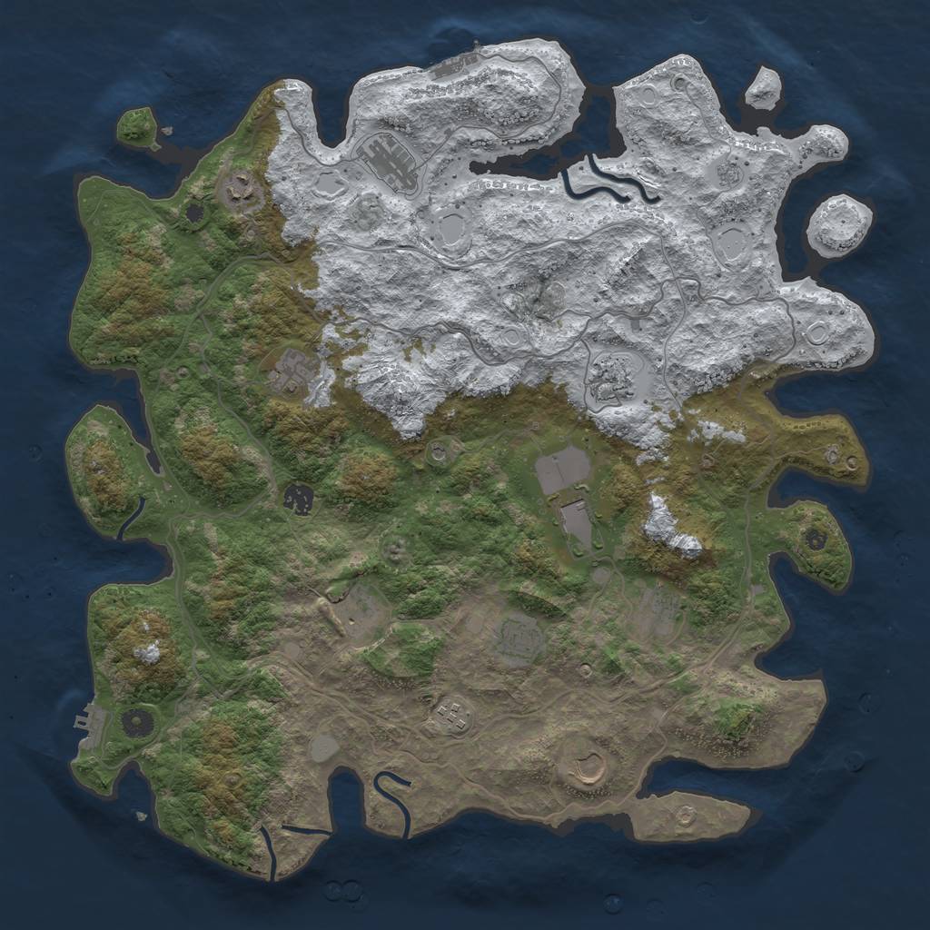 Rust Map: Procedural Map, Size: 4500, Seed: 2511968, 20 Monuments