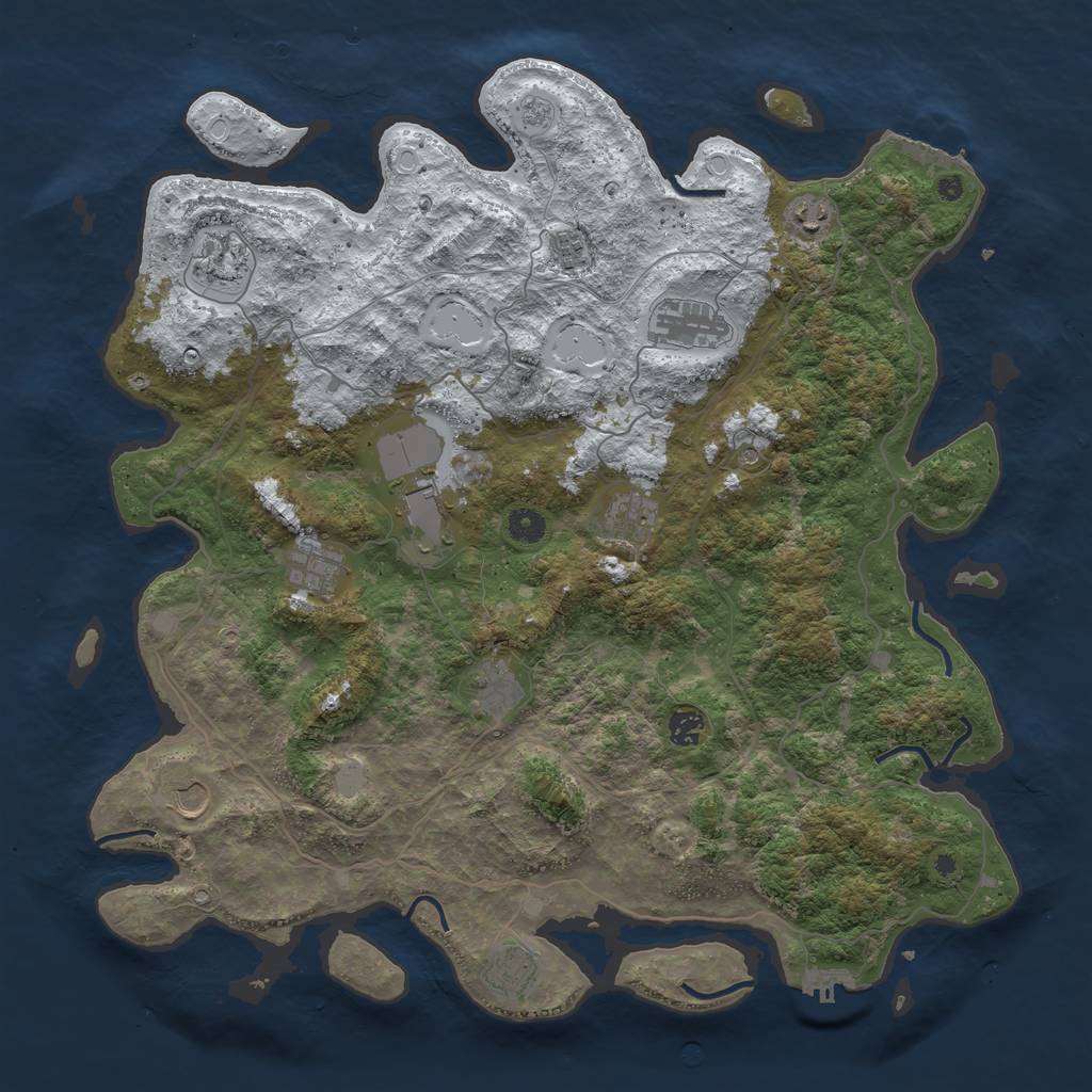Rust Map: Procedural Map, Size: 4500, Seed: 1165643, 20 Monuments