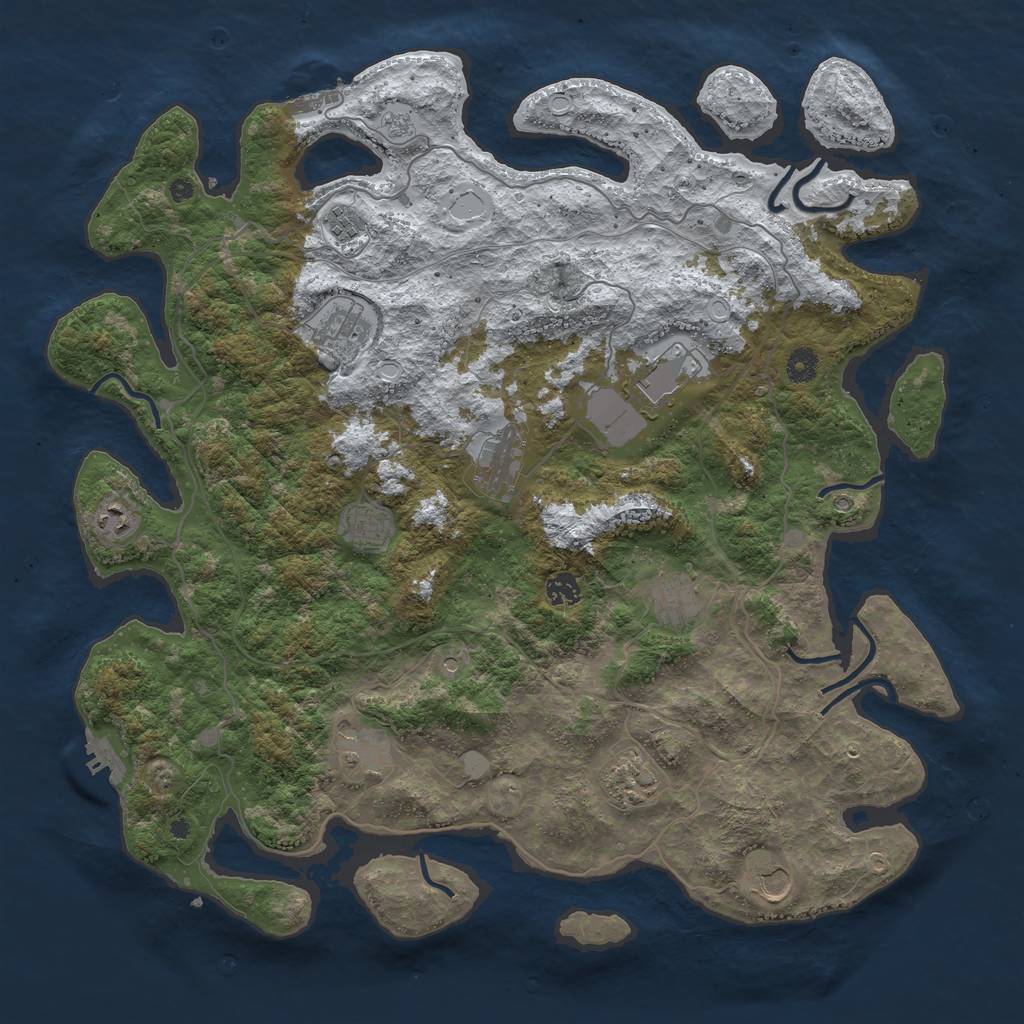 Rust Map: Procedural Map, Size: 4500, Seed: 67442, 20 Monuments