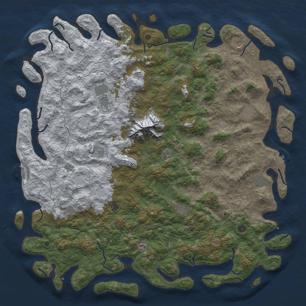 Rust Map: Procedural Map, Size: 6000, Seed: 101692495, 20 Monuments