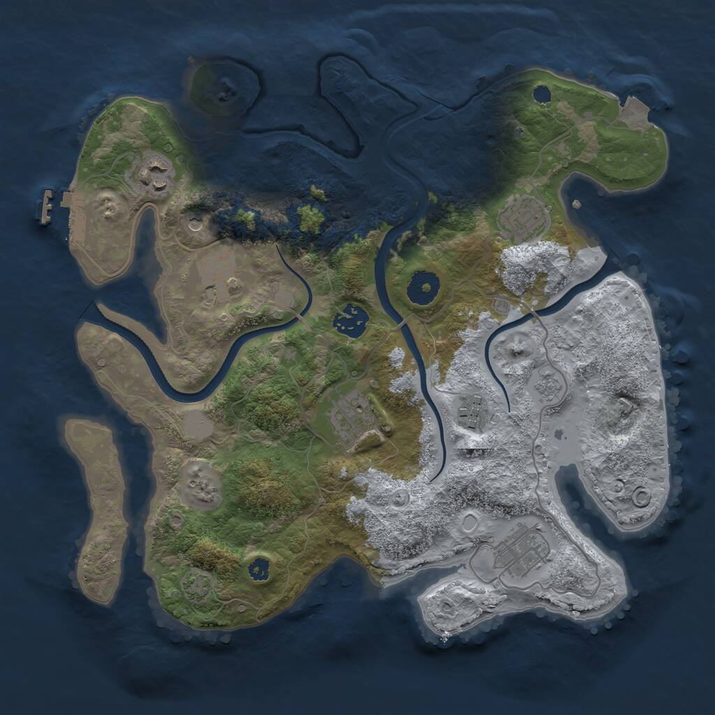Rust Map: Procedural Map, Size: 3250, Seed: 3510792, 12 Monuments