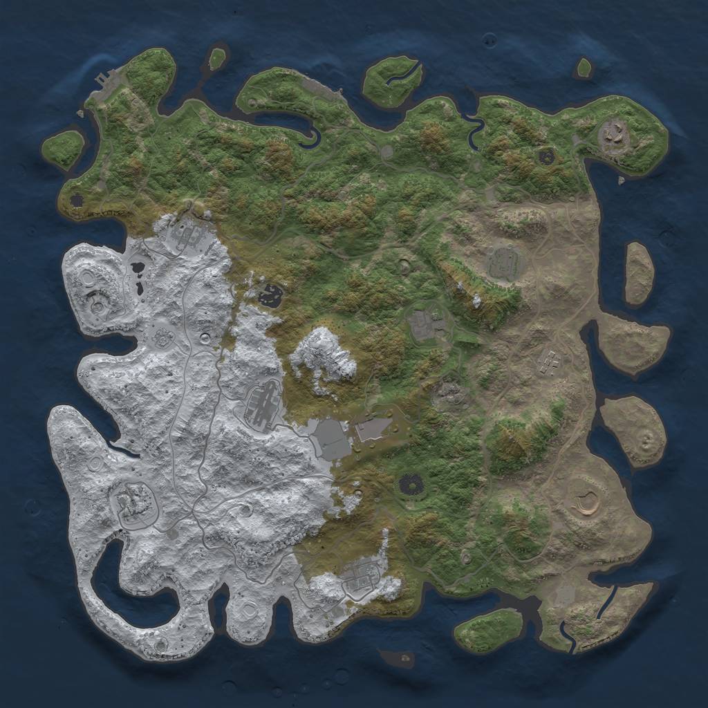 Rust Map: Procedural Map, Size: 4500, Seed: 6143095, 20 Monuments