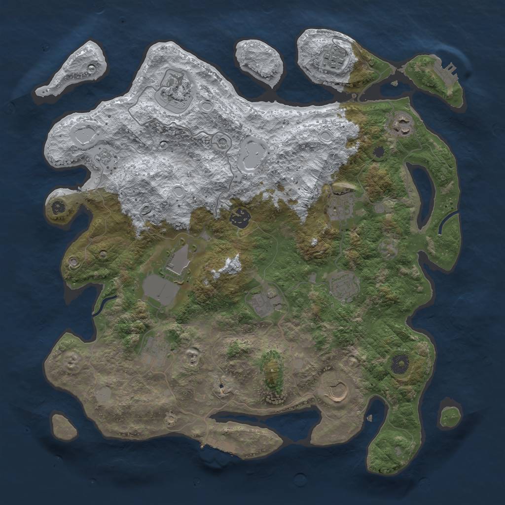 Rust Map: Procedural Map, Size: 3850, Seed: 1768383594, 19 Monuments