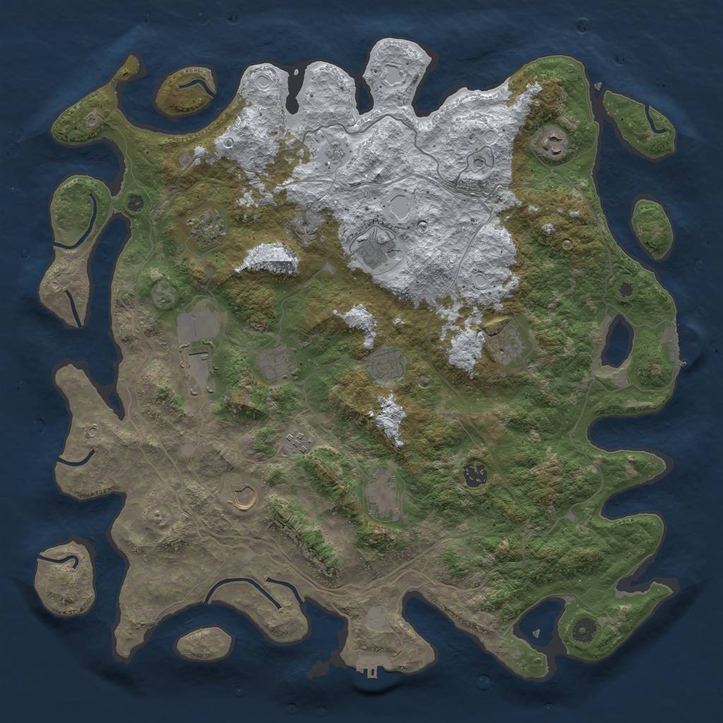 Rust Map: Procedural Map, Size: 4500, Seed: 4795452, 20 Monuments