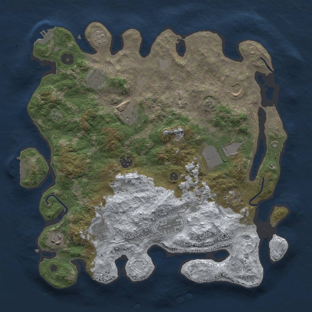 Rust Map: Procedural Map, Size: 3800, Seed: 1799791669, 19 Monuments