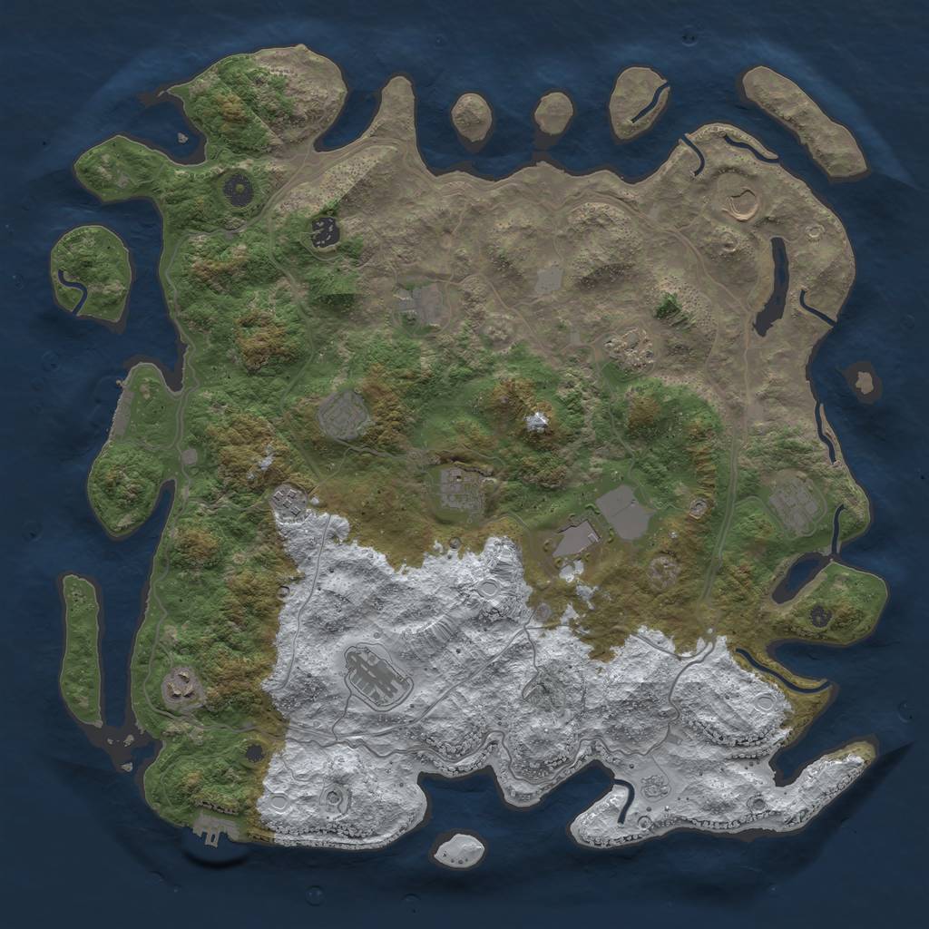 Rust Map: Procedural Map, Size: 4500, Seed: 2691819, 20 Monuments