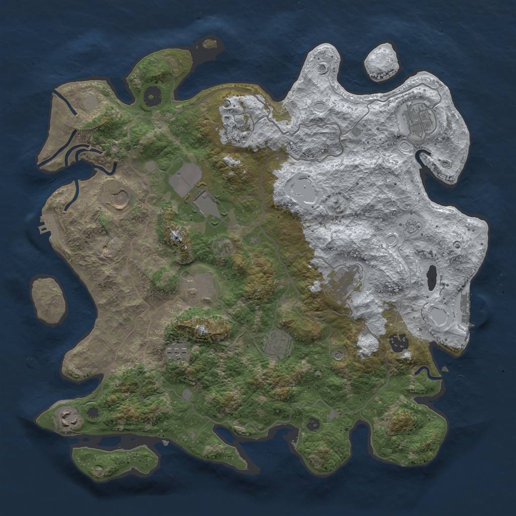Rust Map: Procedural Map, Size: 4000, Seed: 1872727, 19 Monuments