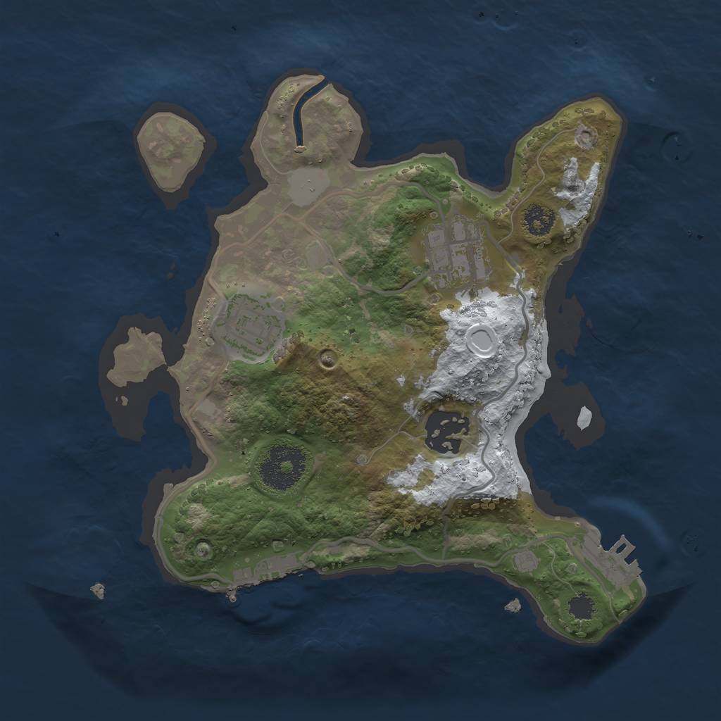 Rust Map: Procedural Map, Size: 2400, Seed: 1752947856, 10 Monuments