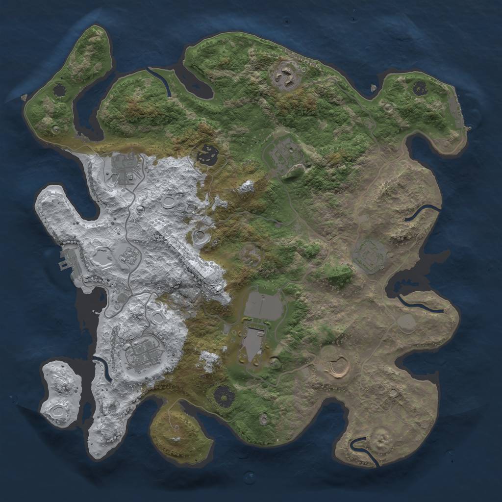 Rust Map: Procedural Map, Size: 3550, Seed: 890329, 17 Monuments