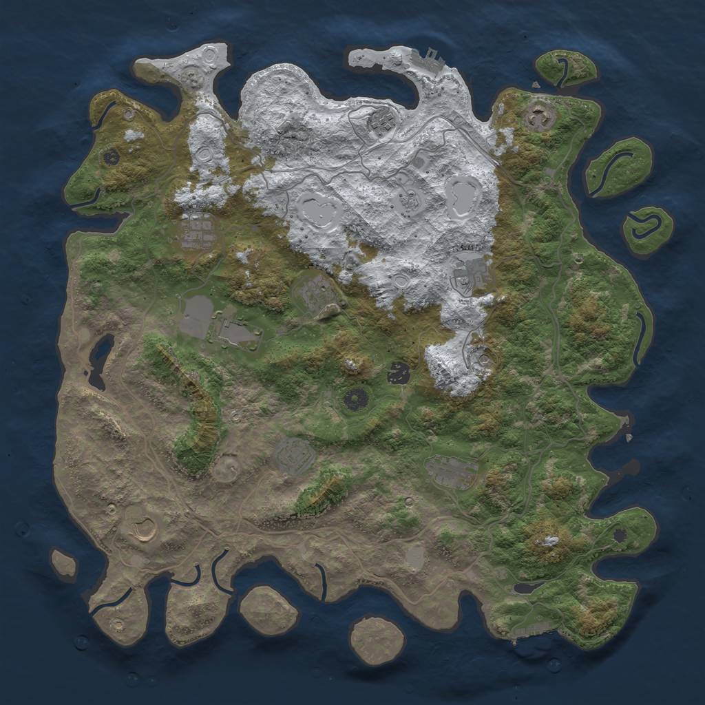 Rust Map: Procedural Map, Size: 4500, Seed: 4767875, 19 Monuments