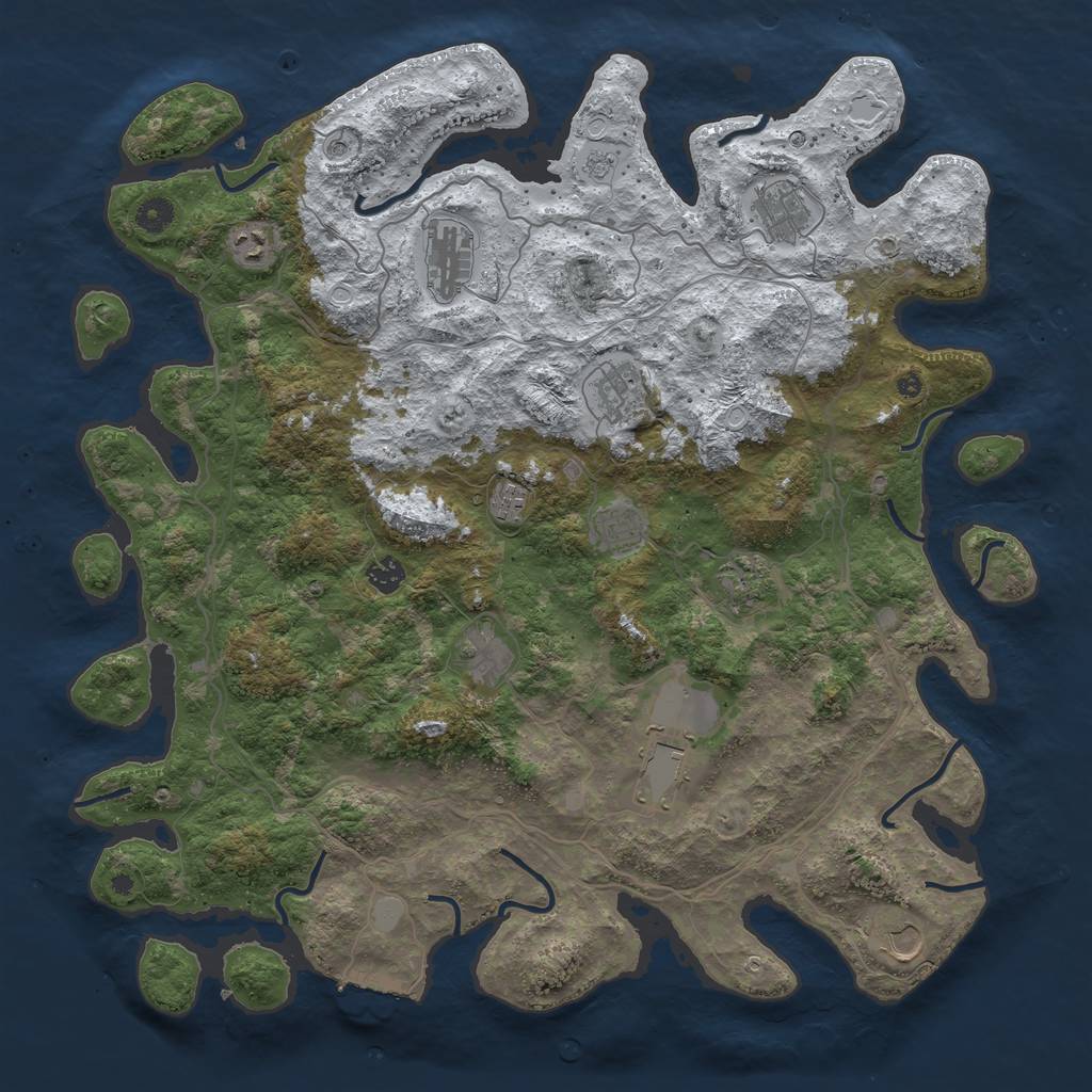 Rust Map: Procedural Map, Size: 4500, Seed: 3468220, 19 Monuments