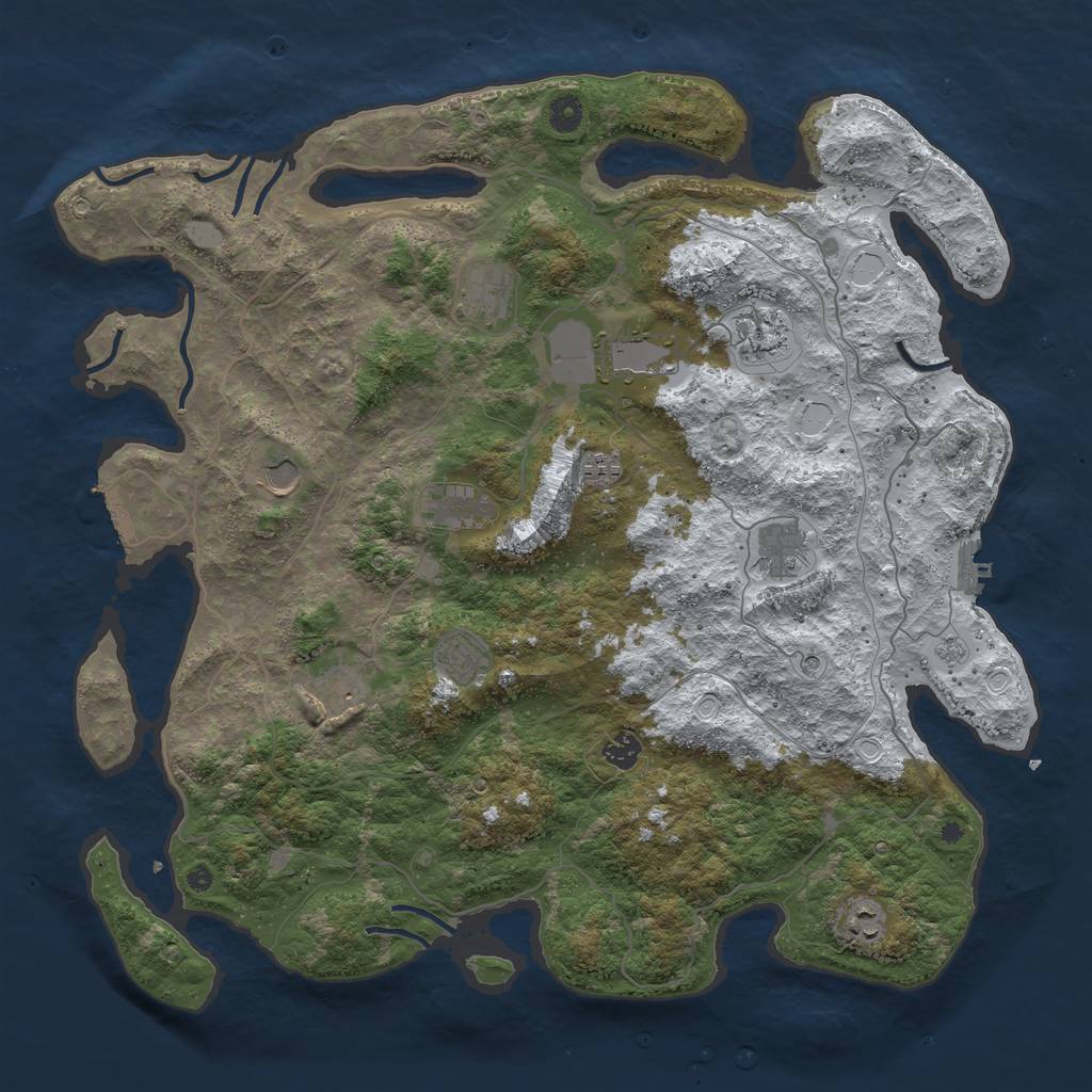 Rust Map: Procedural Map, Size: 4500, Seed: 2436473, 20 Monuments