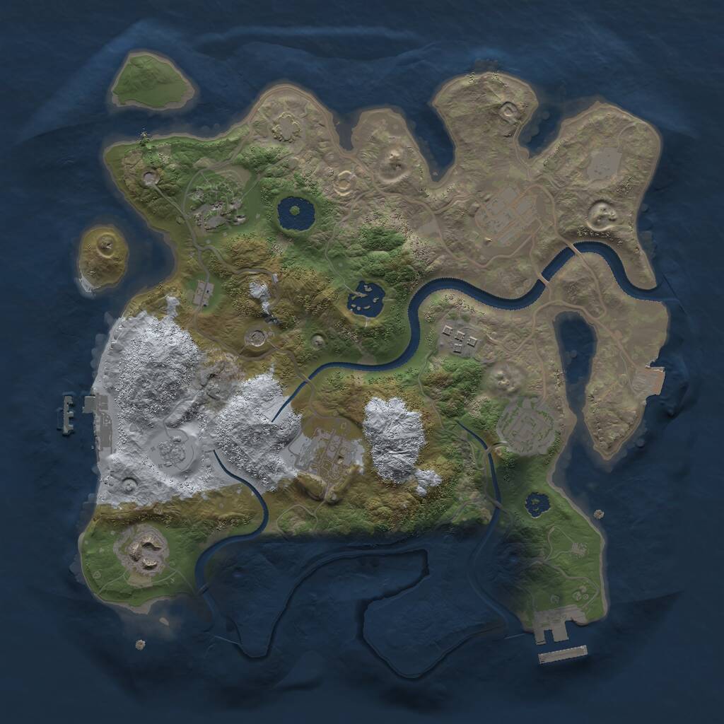 Rust Map: Procedural Map, Size: 3000, Seed: 14272, 13 Monuments