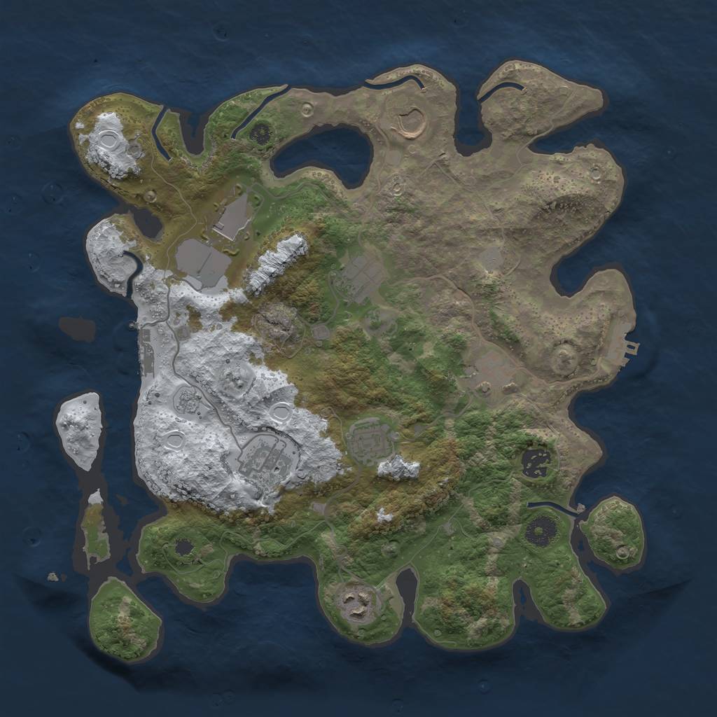 Rust Map: Procedural Map, Size: 3550, Seed: 316170, 16 Monuments