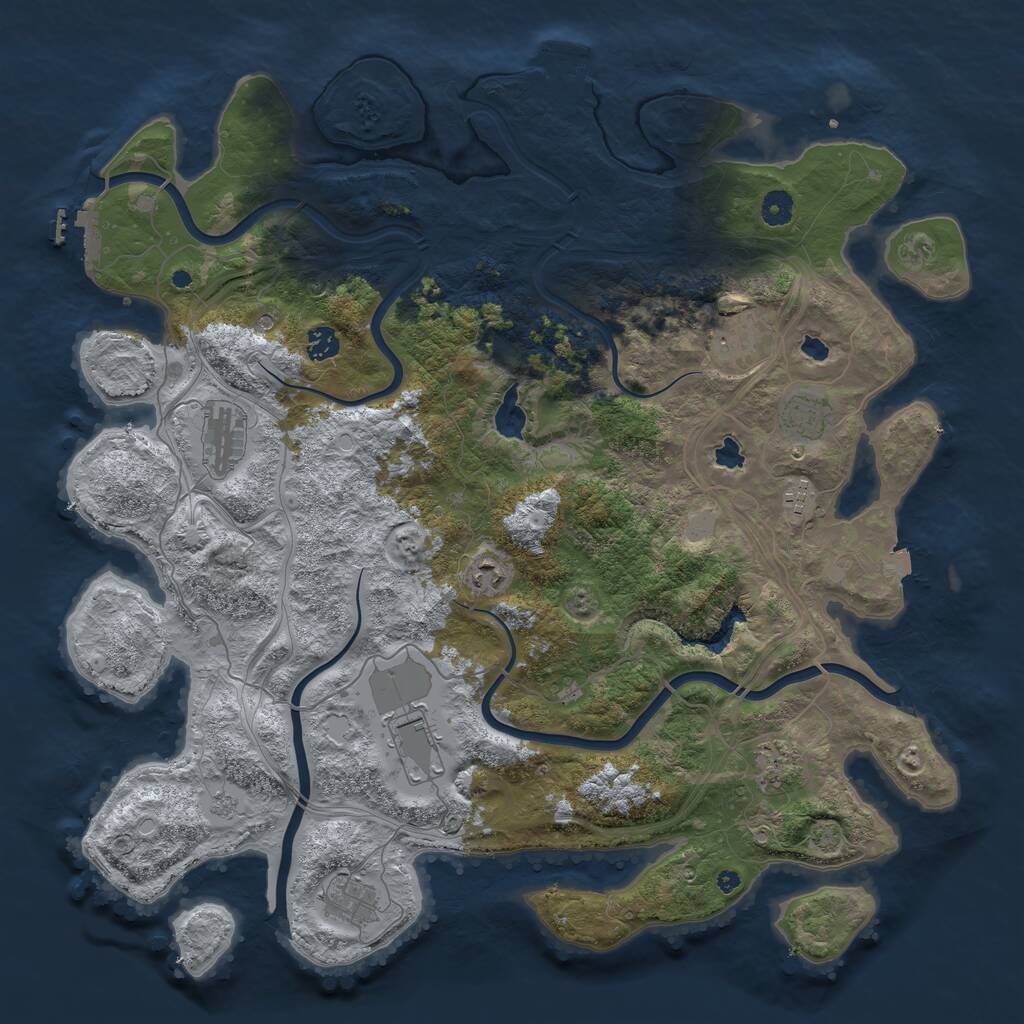 Rust Map: Procedural Map, Size: 4500, Seed: 4036996, 15 Monuments