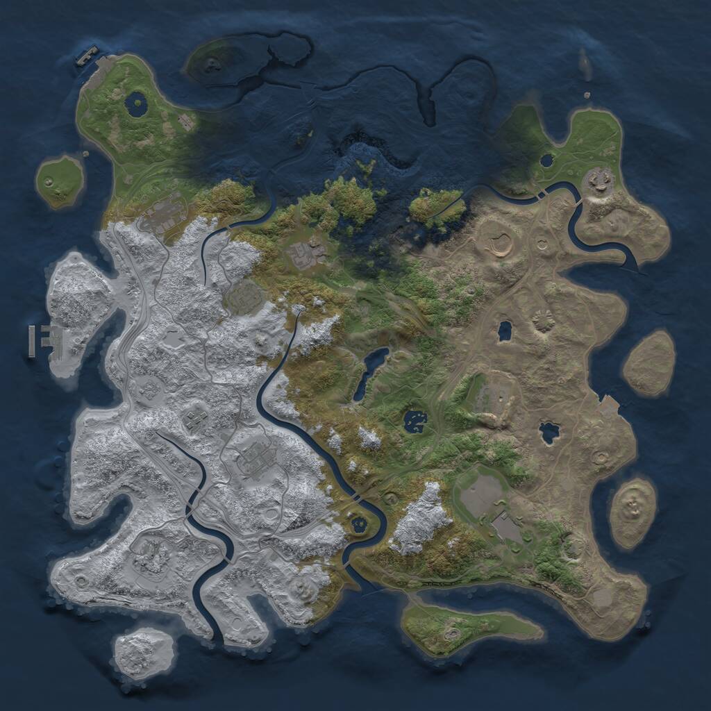 Rust Map: Procedural Map, Size: 4500, Seed: 2806806, 17 Monuments