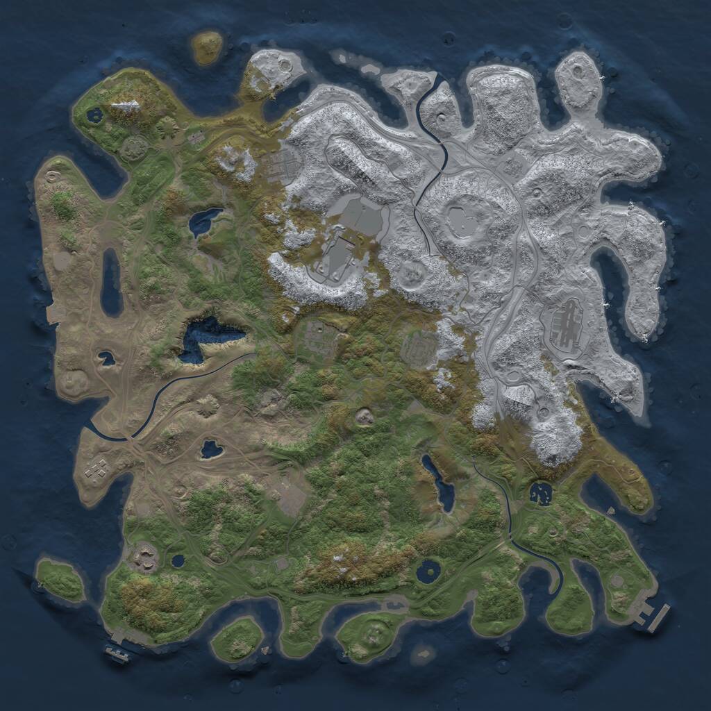 Rust Map: Procedural Map, Size: 4500, Seed: 4682066, 15 Monuments