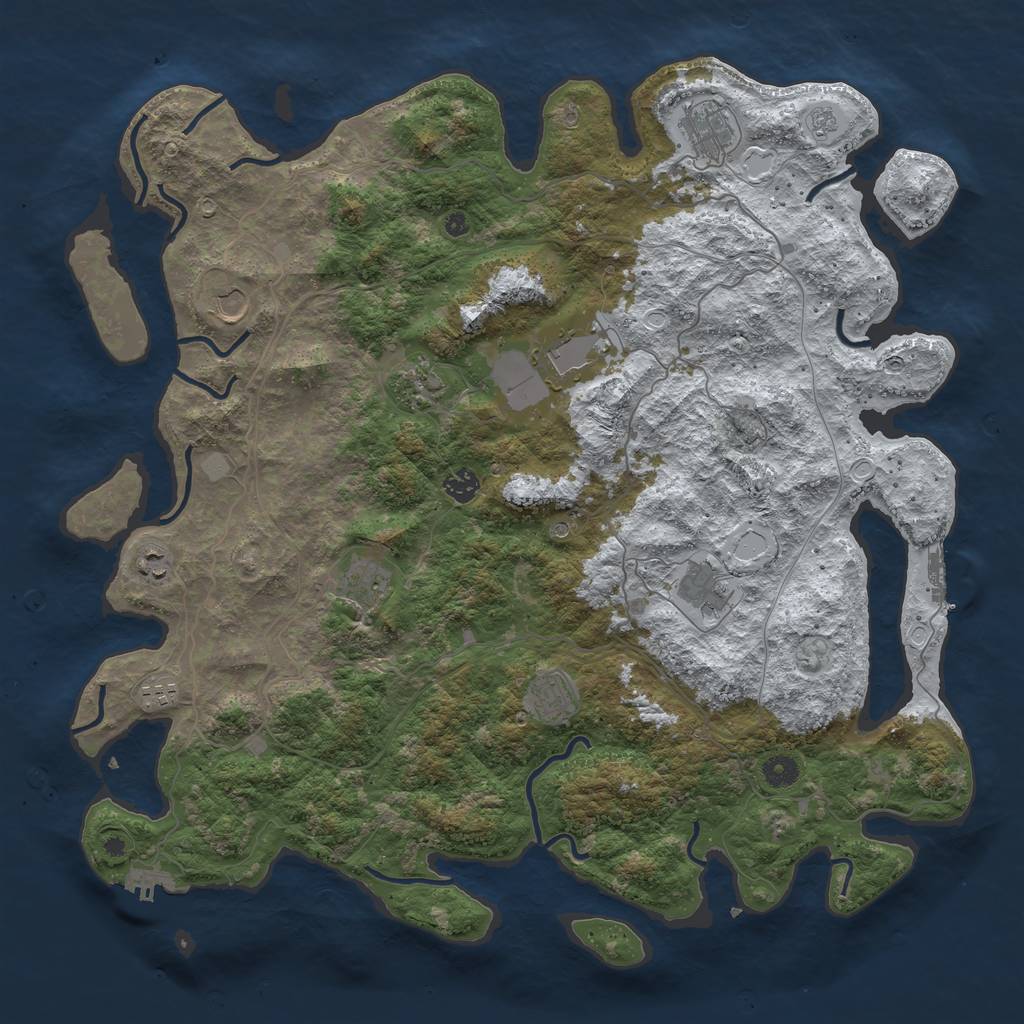 Rust Map: Procedural Map, Size: 4500, Seed: 4102652, 19 Monuments