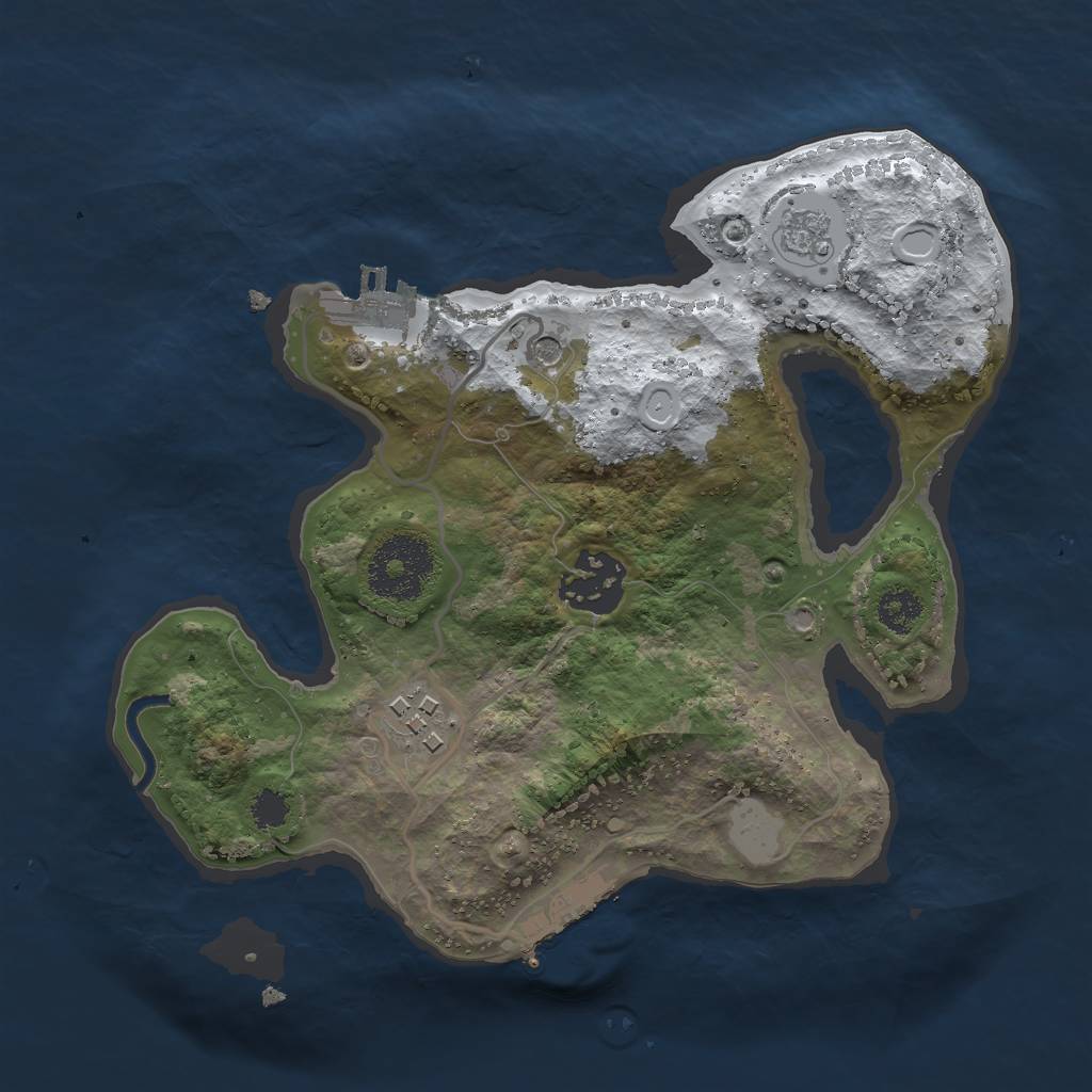 Rust Map: Procedural Map, Size: 2500, Seed: 93465356, 11 Monuments
