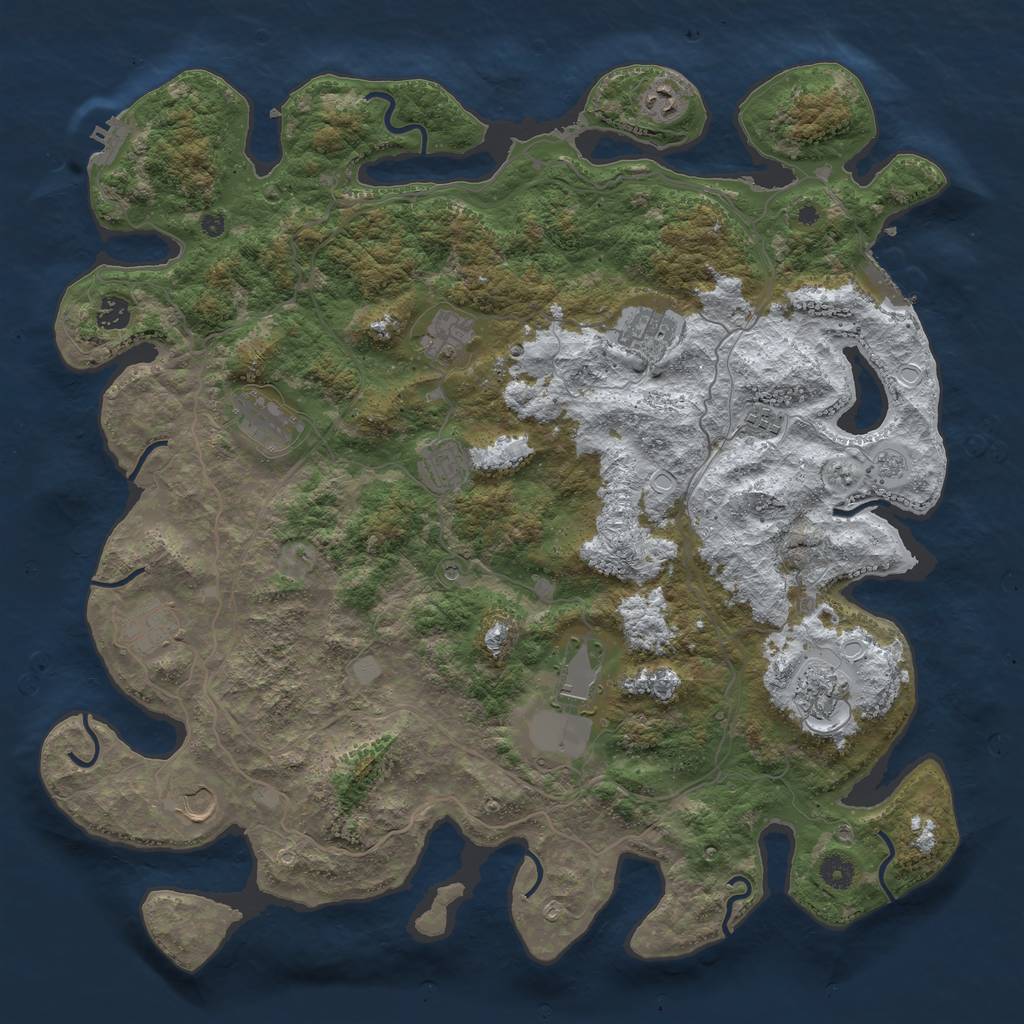 Rust Map: Procedural Map, Size: 4500, Seed: 2754428, 20 Monuments