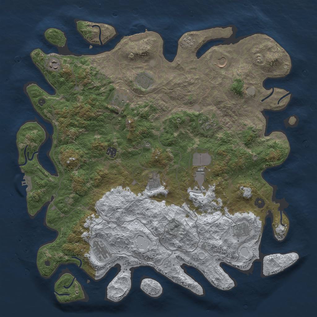 Rust Map: Procedural Map, Size: 4500, Seed: 3361702, 20 Monuments
