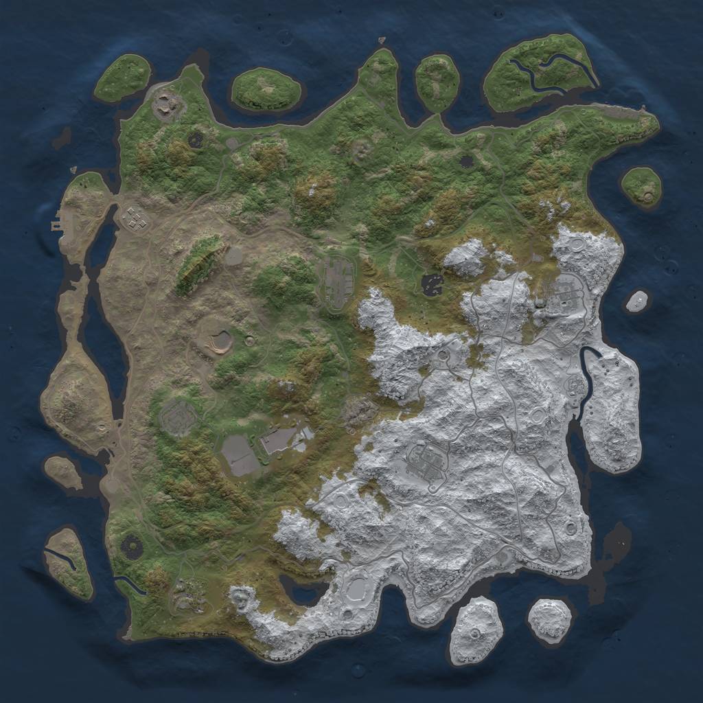 Rust Map: Procedural Map, Size: 4500, Seed: 5139348, 19 Monuments