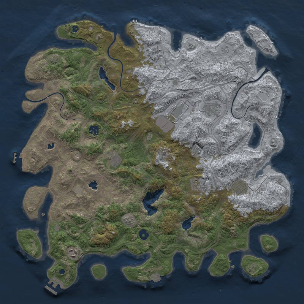 Rust Map: Procedural Map, Size: 4500, Seed: 603686, 15 Monuments