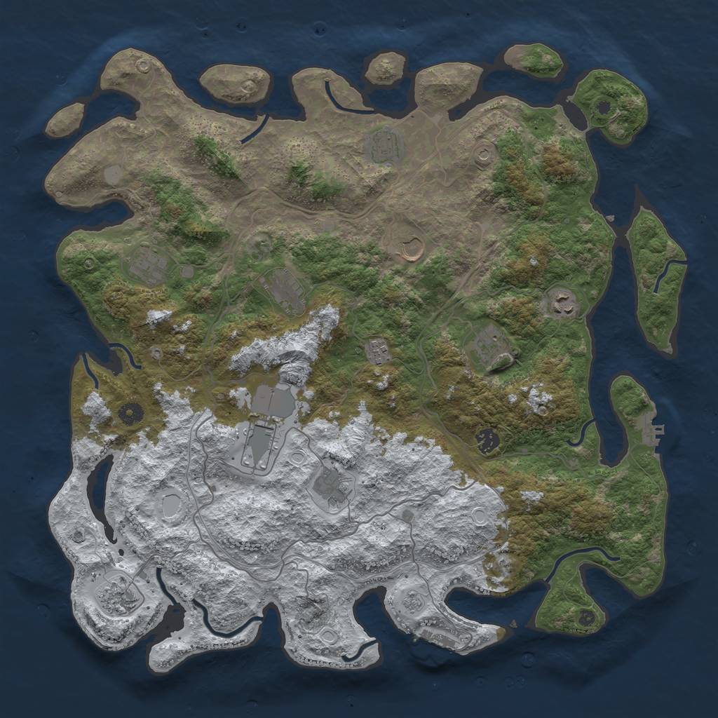 Rust Map: Procedural Map, Size: 4500, Seed: 4474667, 20 Monuments