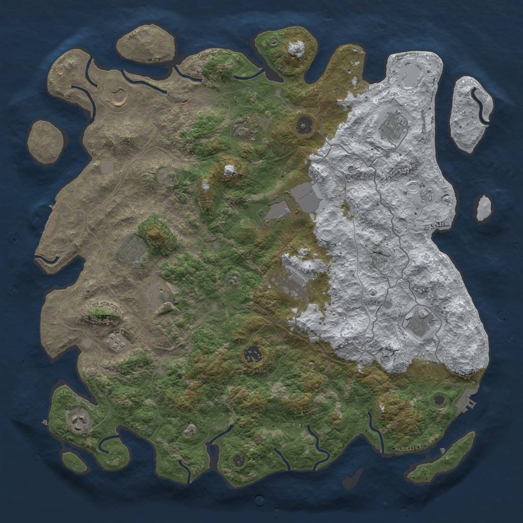 Rust Map: Procedural Map, Size: 4500, Seed: 3478188, 20 Monuments