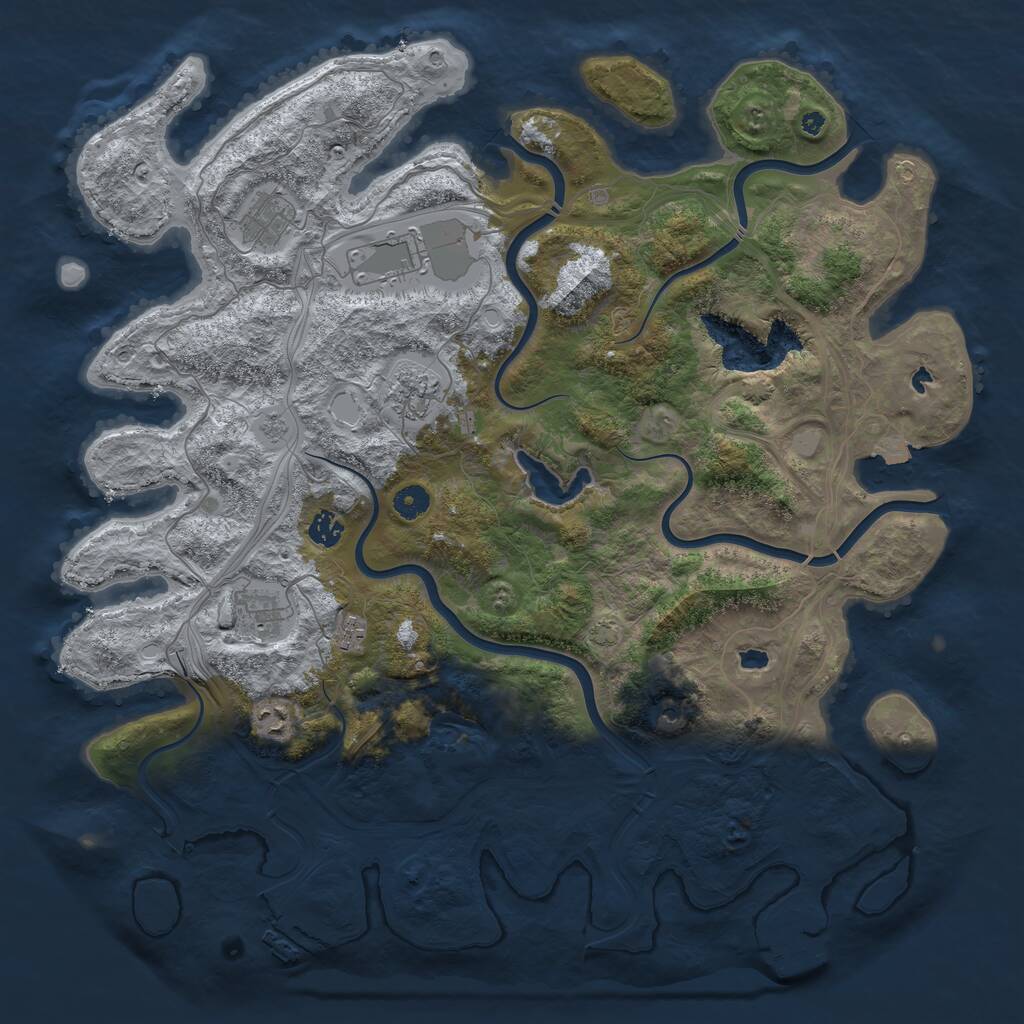 Rust Map: Procedural Map, Size: 4500, Seed: 2515565, 13 Monuments