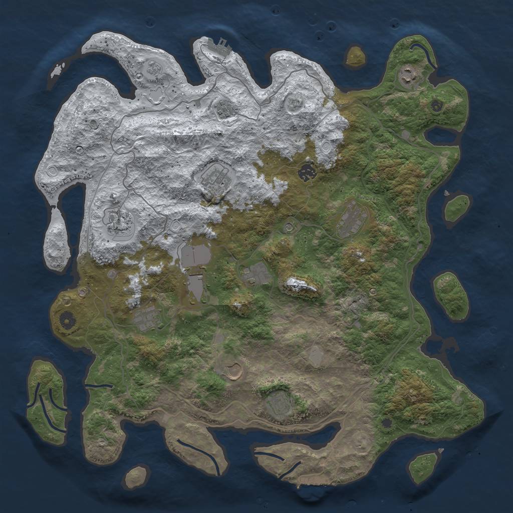 Rust Map: Procedural Map, Size: 4500, Seed: 4578486, 20 Monuments