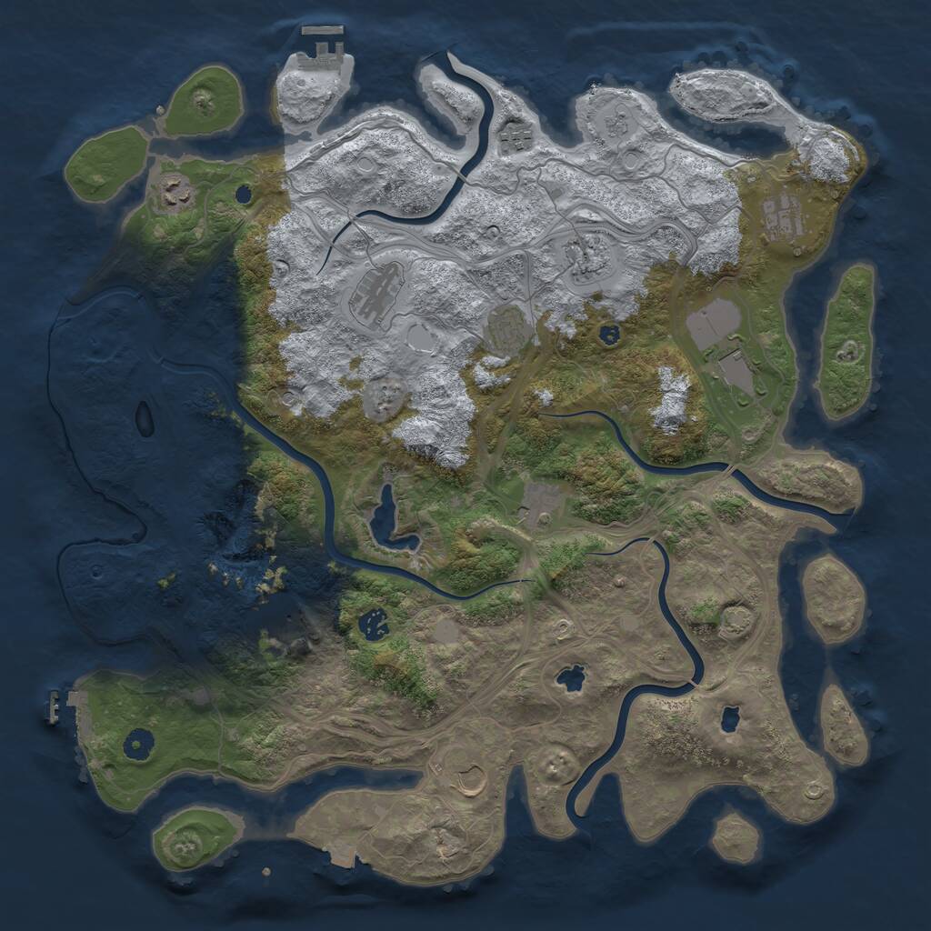 Rust Map: Procedural Map, Size: 4500, Seed: 2505538, 17 Monuments