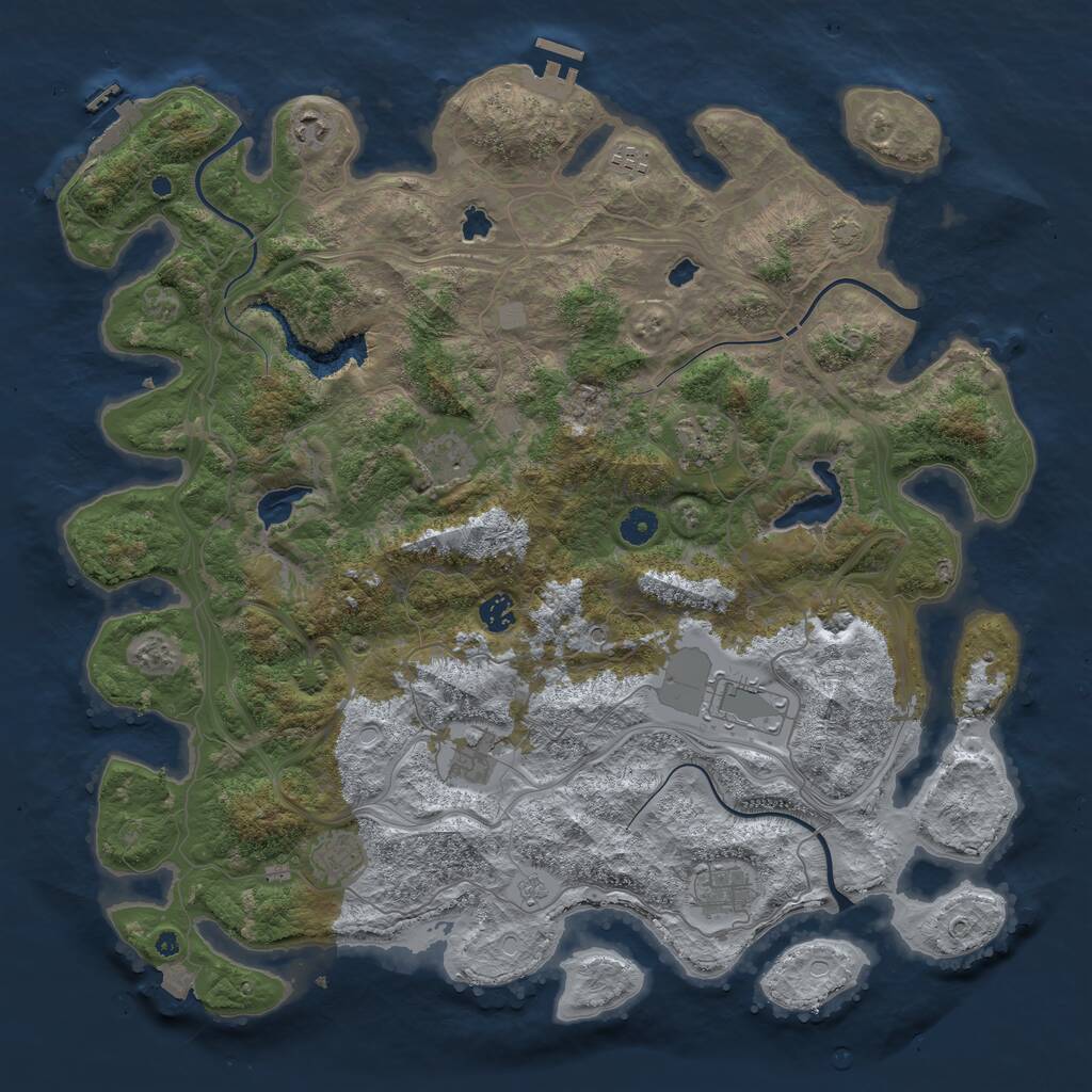 Rust Map: Procedural Map, Size: 4500, Seed: 5861682, 15 Monuments