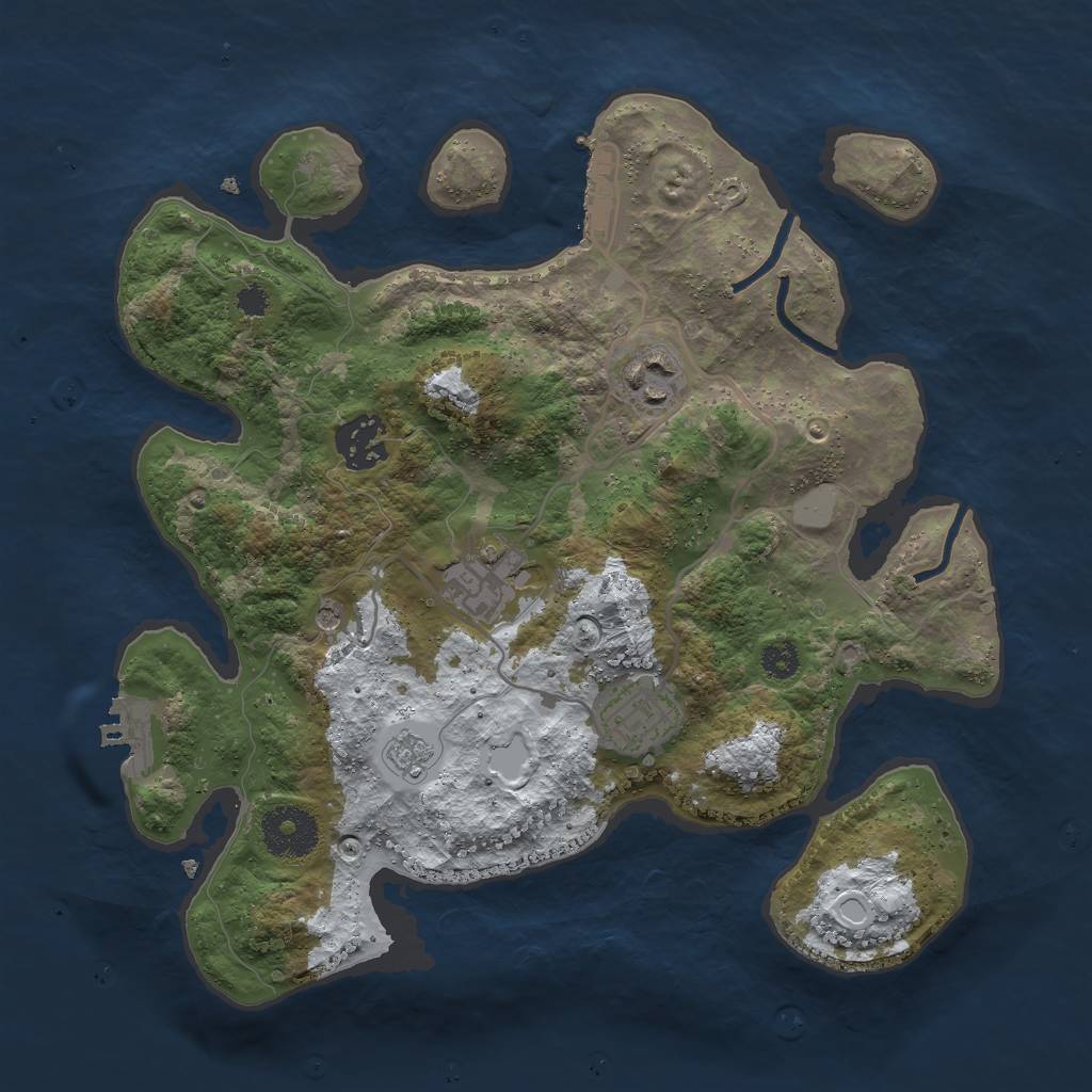 Rust Map: Procedural Map, Size: 3000, Seed: 1019424366, 13 Monuments