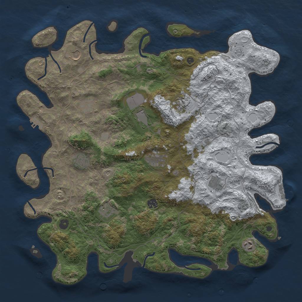 Rust Map: Procedural Map, Size: 4500, Seed: 6450008, 20 Monuments