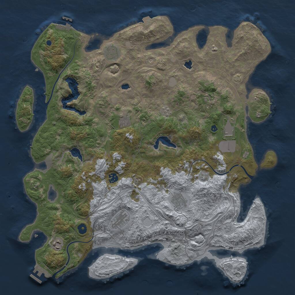 Rust Map: Procedural Map, Size: 4500, Seed: 6246824, 15 Monuments